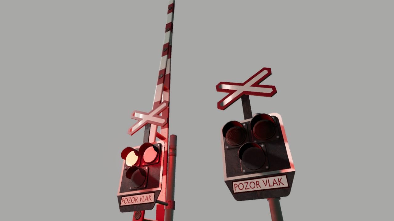 Czech railroad crossing AZD 97 (Prefab) V1.0