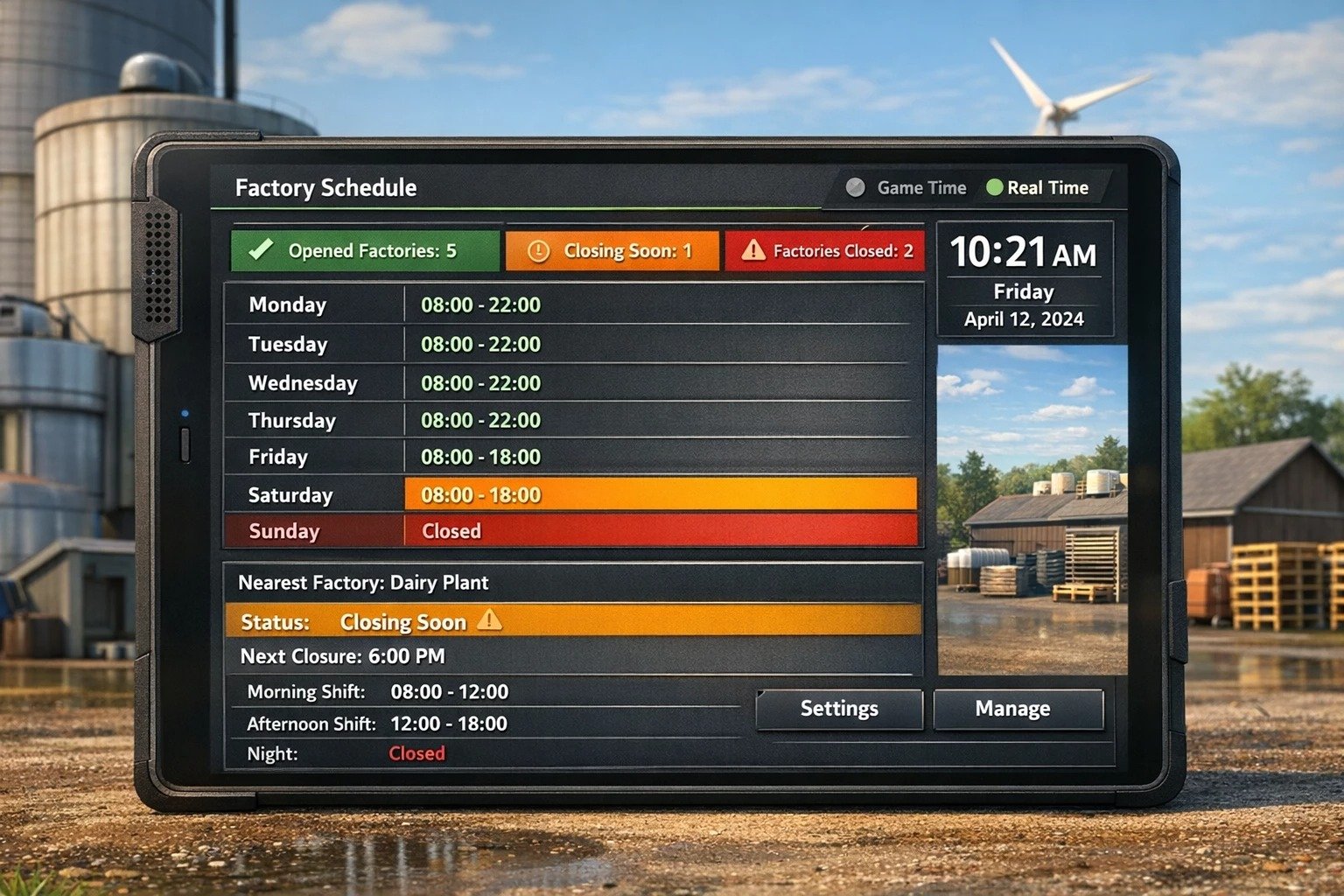 Factory Week Schedule v2.0