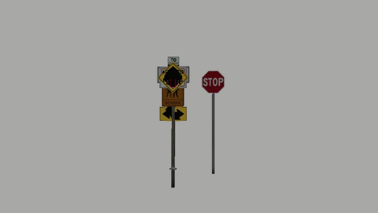 US Road Signs Prefab v1.0